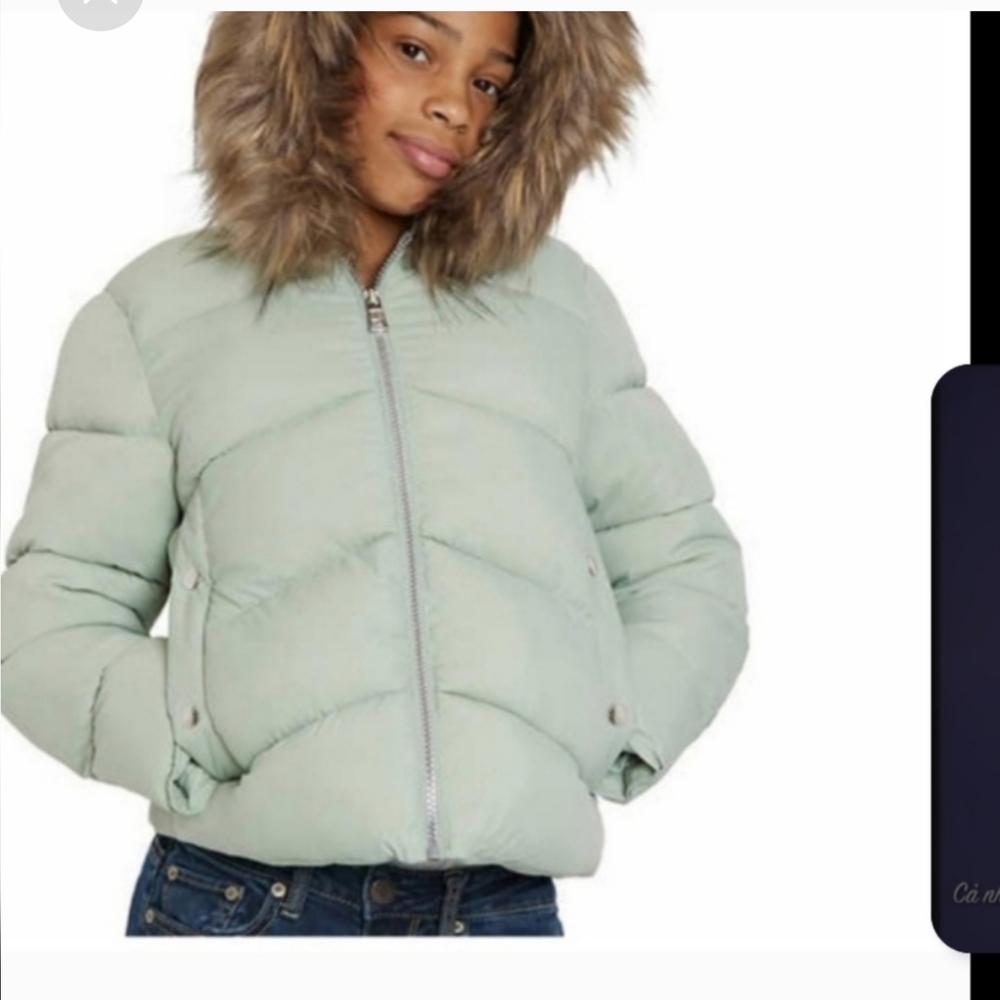 Rothschild Youth Girls Puffer Jacket ~ GREEN